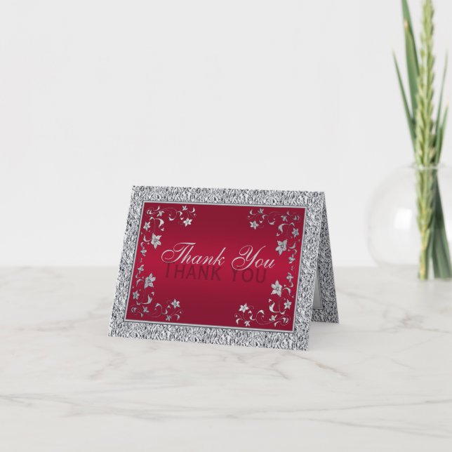 Carte de remerciement florale en feuille d'alumini (Devant)