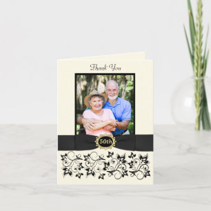 Carte de remerciement florale Ivory Black pour le 