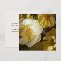 Carte de remerciement florale jaune doré rêveuse p