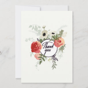 Carte de remerciement florale Merci