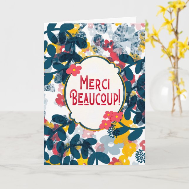 Carte de remerciement florale – Merci Beaucoup (Fleur jaune)