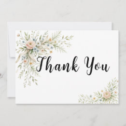 Carte de remerciement florale personnalisée