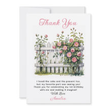 Carte de remerciement florale pour le premier anni