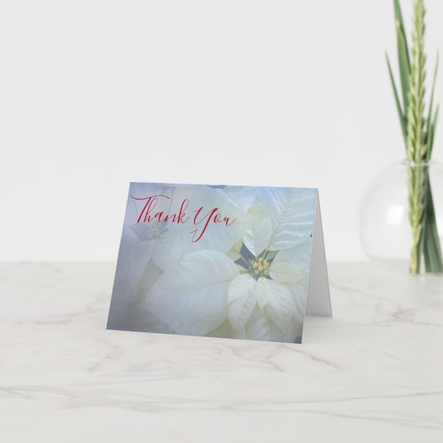Carte de remerciement funéraire Poinsettia (Devant)