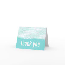 Carte de remerciement Geek Chic Code Binaire, Aqua