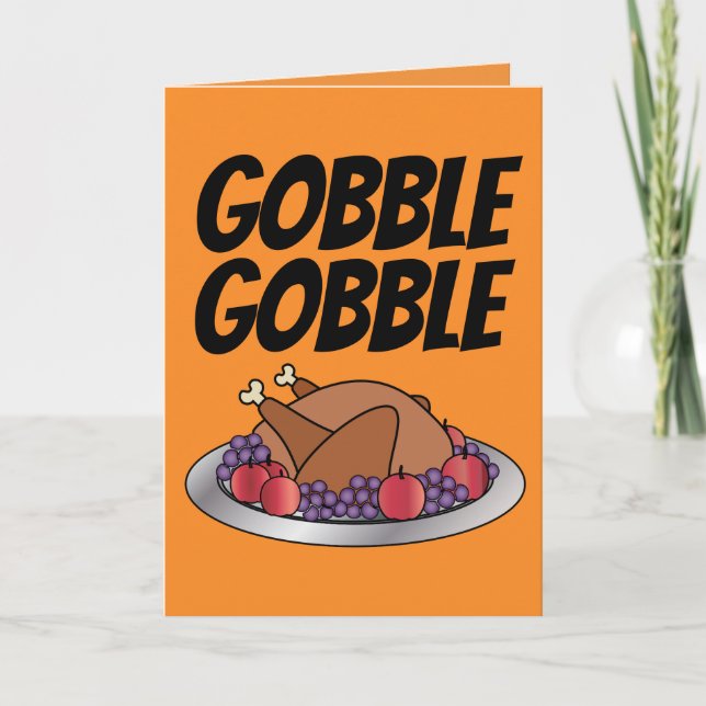 CARTE DE REMERCIEMENT GOBBLE GOBBLE JUSQU'À CE QUE (Devant)