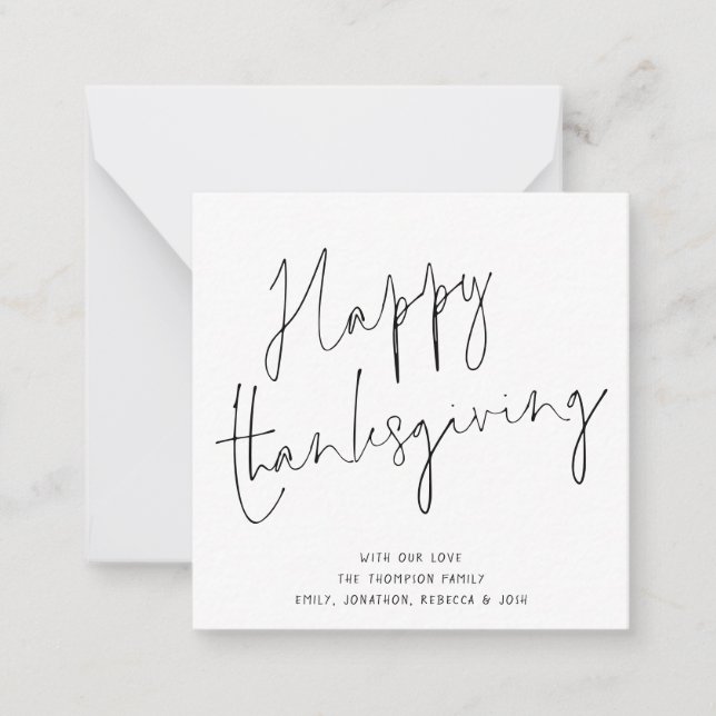 CARTE DE REMERCIEMENT "HAPPY THANKSGIVING" ÉCRITUR (Devant)