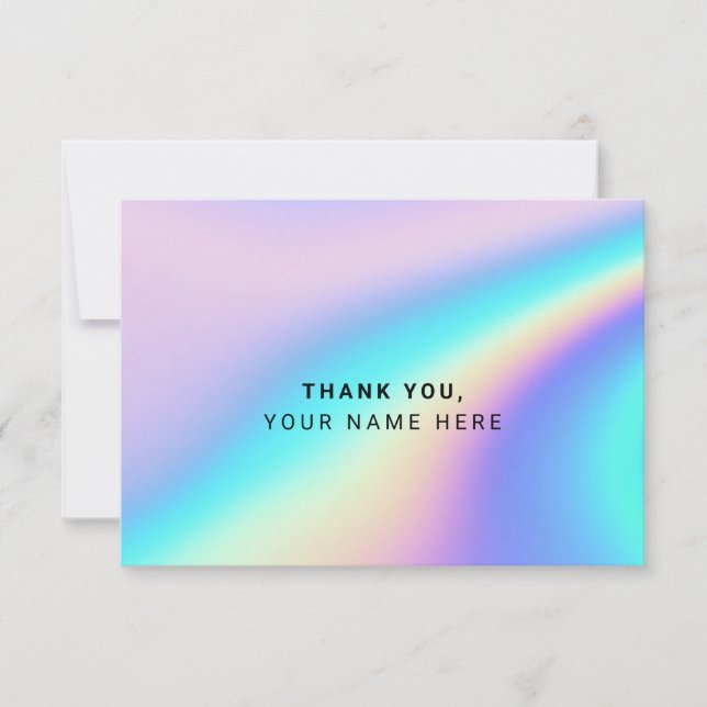 Carte de remerciement Holographique Simple Personn (Devant)