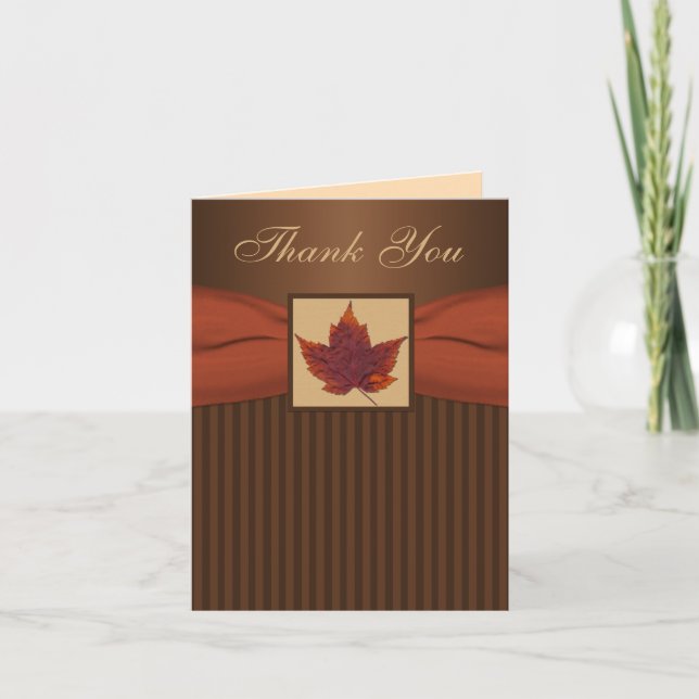Carte de remerciement imprimée avec ruban à motif  (Devant)