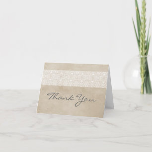 Carte de remerciement Ivory Rustic Lace