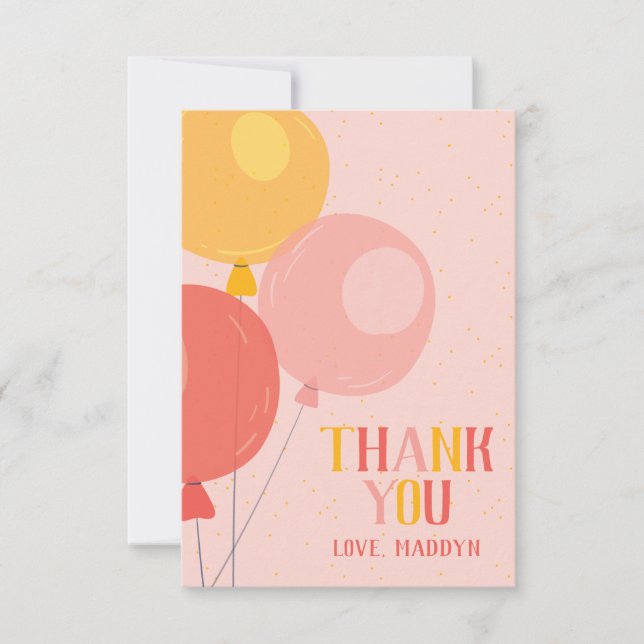 Carte de remerciement joli ballon (Devant)