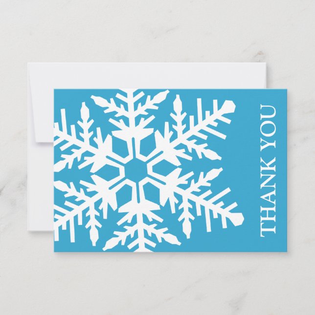 Carte de remerciement Jumbo Snowflake (Bleu / Blan (Devant)