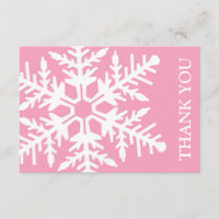Carte de remerciement Jumbo Snowflake (Rose / Blan