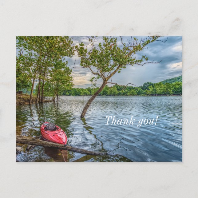 Carte de remerciement Kayak Flottant sur le lac Ta (Devant)