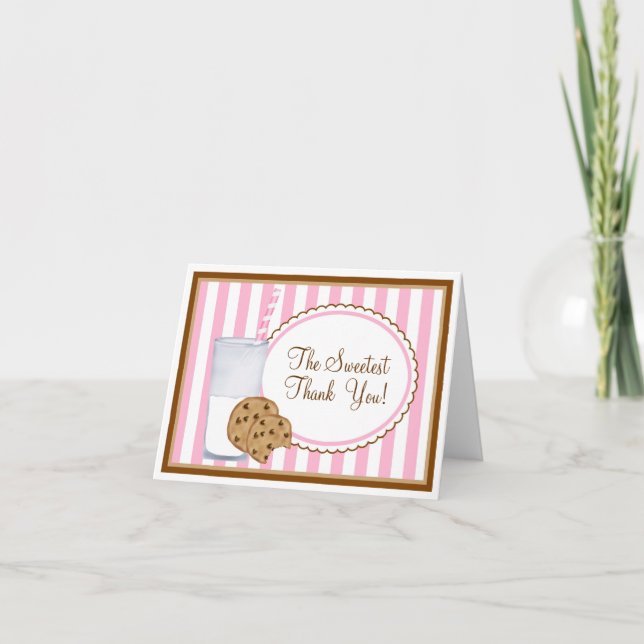 Carte de remerciement Lait et Cookies (Devant)
