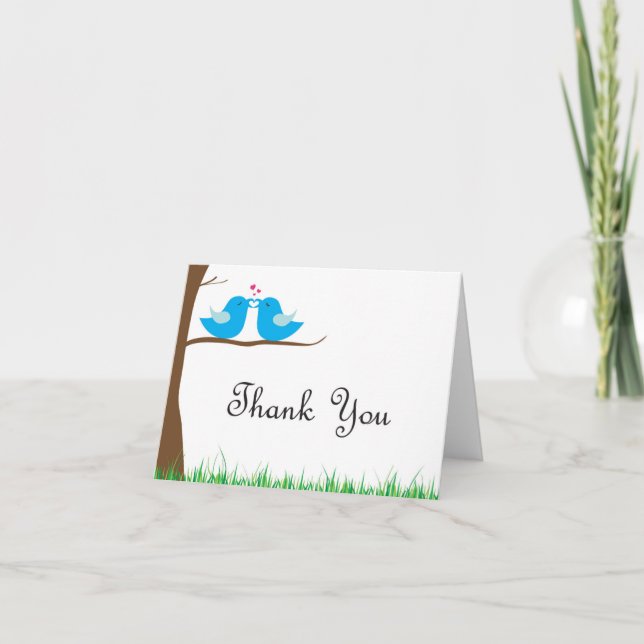 Carte de remerciement Love Birds (Devant)