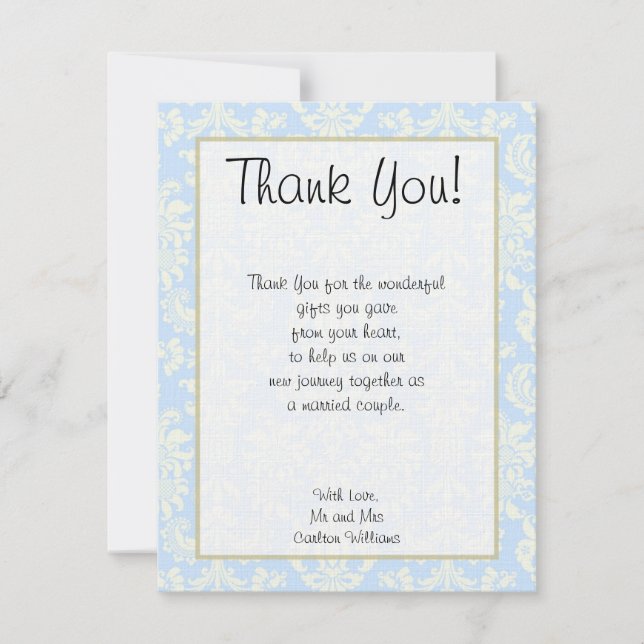 Carte de remerciement mariage à semelles plates en (Devant)