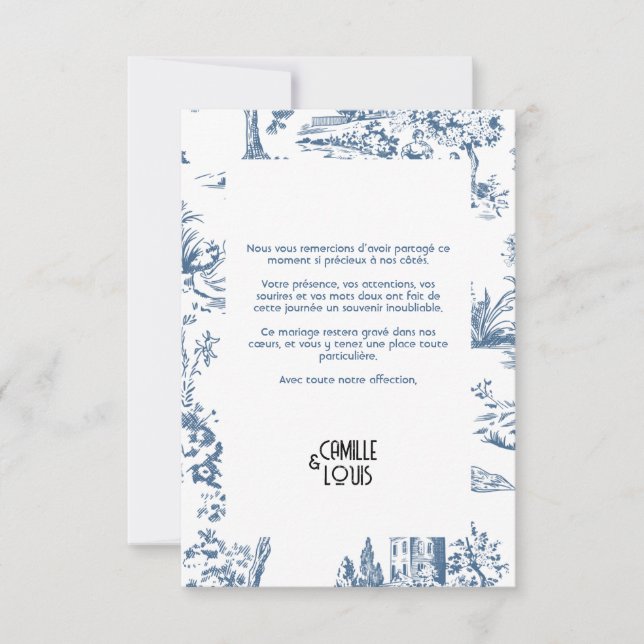 Carte de remerciement mariage Victoria (Devant)