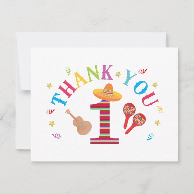 Carte de remerciement mignonne pour un premier ann (Devant)