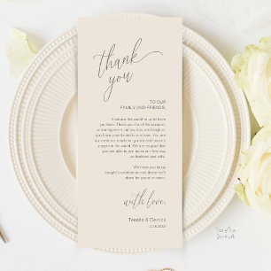 Carte de remerciement moderne pour le dîner de réc