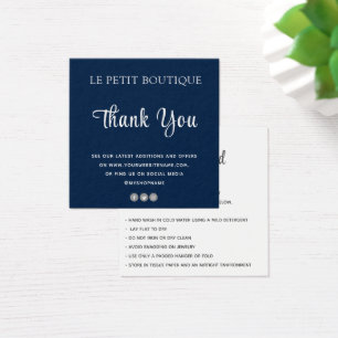 Carte de remerciement moderne pour le soin des vêt
