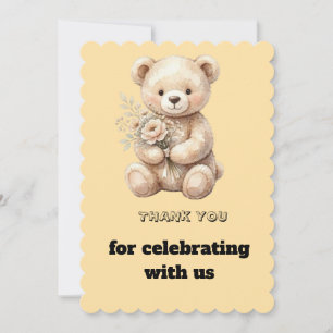 Carte de remerciement Ourson pour Baby Shower Ne