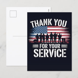 Carte de remerciement patriotique pour les vétéran