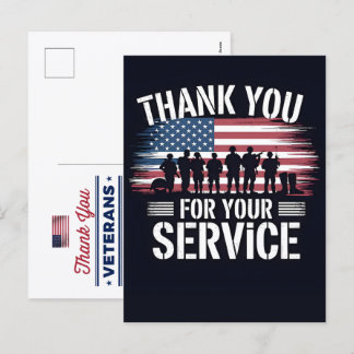 Carte de remerciement patriotique pour les vétéran