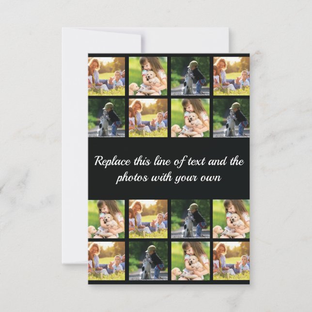 Carte de remerciement personnalisée avec collage d (Devant)
