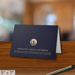 Carte de remerciement personnalisée avec logo bleu
