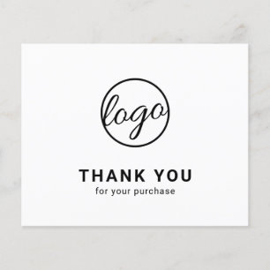 Carte de remerciement personnalisée avec logo noir