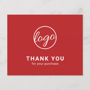 Carte de remerciement personnalisée avec logo roug