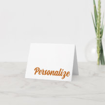 Carte de remerciement personnalisée BURNT ORANGE