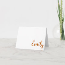 Carte de remerciement personnalisée BURNT ORANGE
