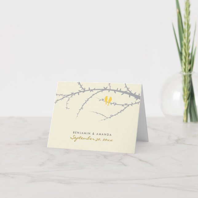 Carte de remerciement personnalisée Oiseaux de l'a (Devant)