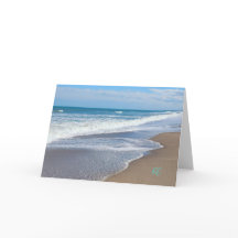 Carte de remerciement personnalisée plage vierge à