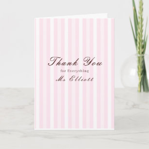 Carte de remerciement personnalisée pour l'enseign