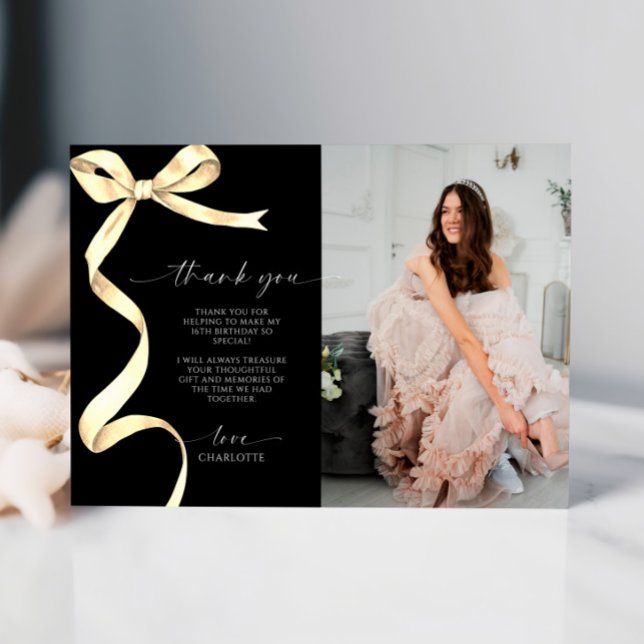 Carte de Remerciement Photo Arc Doré (Créateur téléchargé)