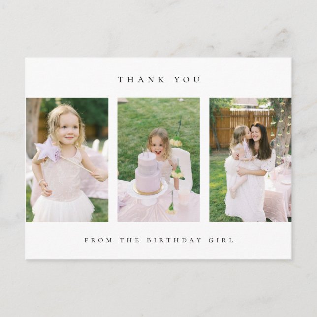 carte de remerciement photo d'anniversaire (Devant)