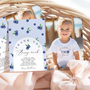 Carte de remerciement photo d'anniversaire Blueber