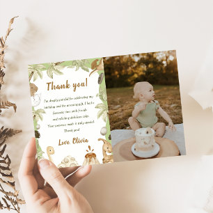 Carte de remerciement photo d'anniversaire de garç