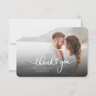 Carte de remerciement photo de couple moderne