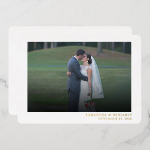Carte de remerciement photo de mariage moderne écr