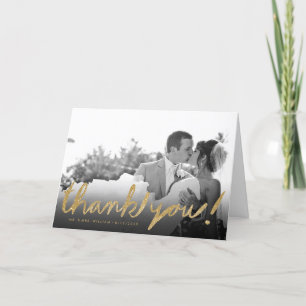 Carte de remerciement photo élégante avec faux pai