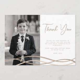 Carte de remerciement photo moderne pour la Premiè