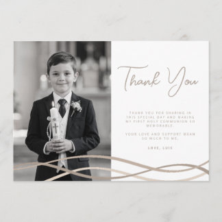 Carte de remerciement photo moderne pour la Premiè