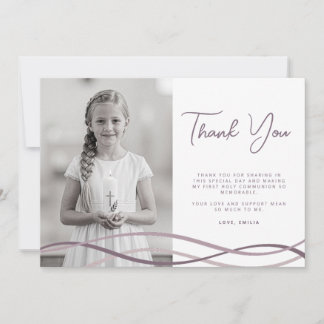 Carte de remerciement photo moderne pour la Premiè
