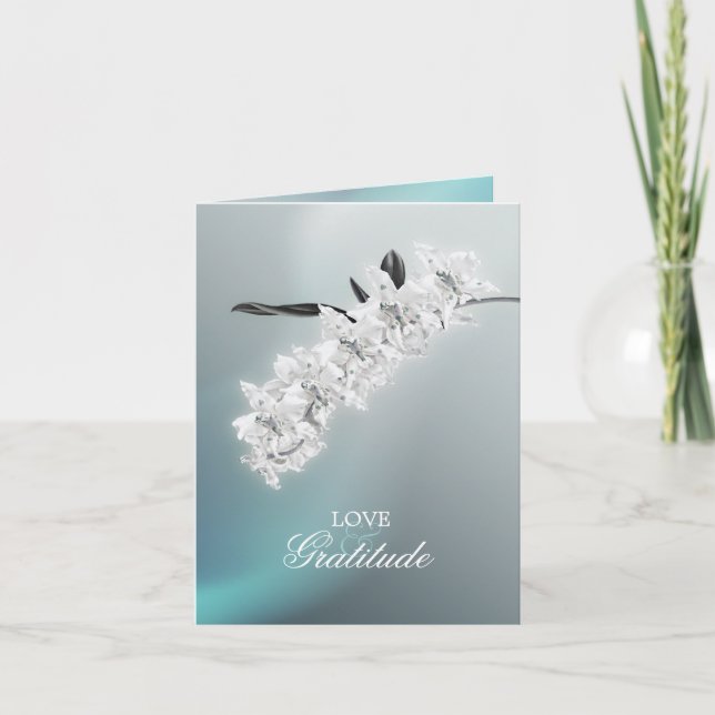 Carte de remerciement photo Orchidée Blanche (Devant)