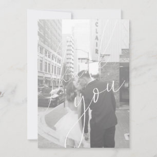 Carte de remerciement photo plate à scénario minim