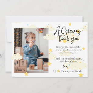 Carte de remerciement photo pour 1er anniversaire 